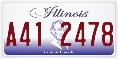 IL license plate A412478