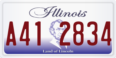 IL license plate A412834