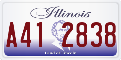 IL license plate A412838