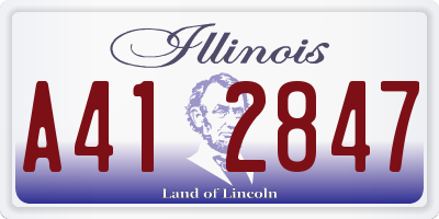 IL license plate A412847