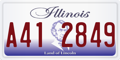 IL license plate A412849