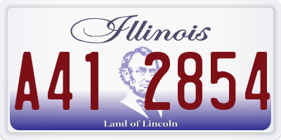 IL license plate A412854