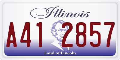 IL license plate A412857