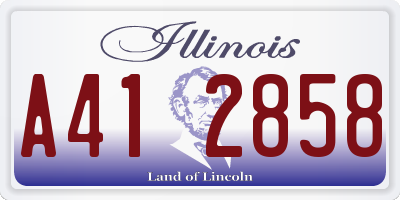 IL license plate A412858