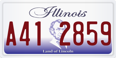 IL license plate A412859