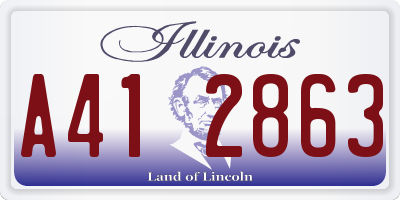 IL license plate A412863