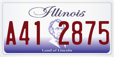 IL license plate A412875