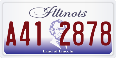 IL license plate A412878