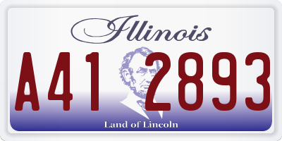 IL license plate A412893