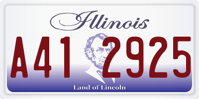 IL license plate A412925