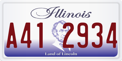 IL license plate A412934