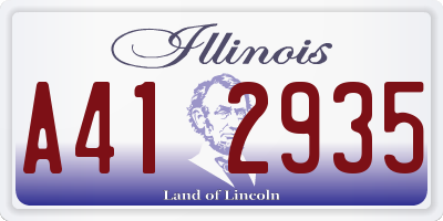 IL license plate A412935