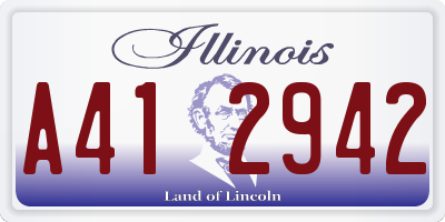 IL license plate A412942