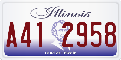 IL license plate A412958