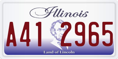 IL license plate A412965