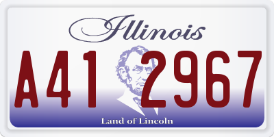 IL license plate A412967