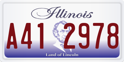 IL license plate A412978