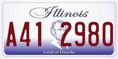 IL license plate A412980