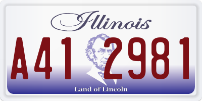 IL license plate A412981