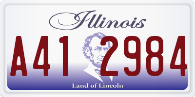 IL license plate A412984