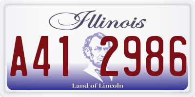 IL license plate A412986