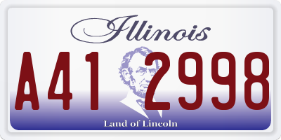 IL license plate A412998