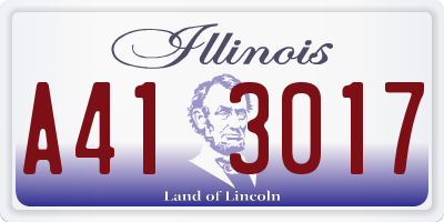 IL license plate A413017