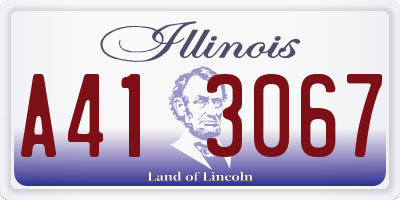 IL license plate A413067