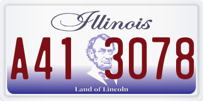 IL license plate A413078