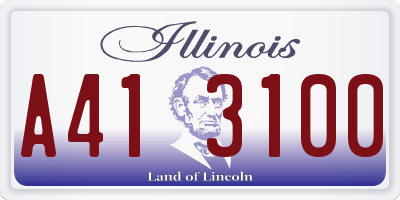 IL license plate A413100