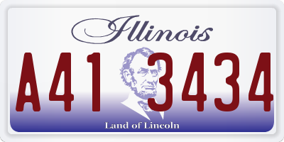 IL license plate A413434