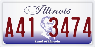 IL license plate A413474