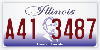 IL license plate A413487
