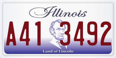 IL license plate A413492