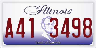 IL license plate A413498