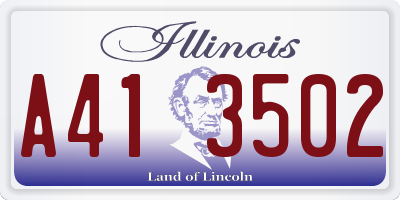 IL license plate A413502