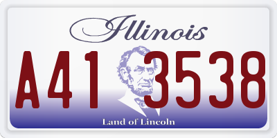 IL license plate A413538