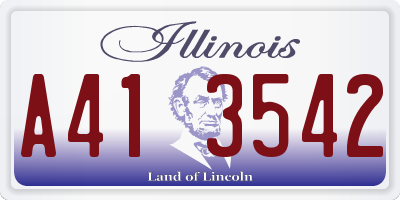 IL license plate A413542