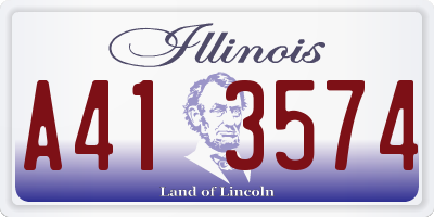 IL license plate A413574