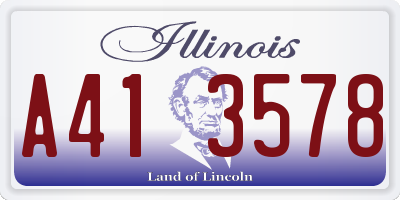 IL license plate A413578