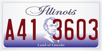 IL license plate A413603