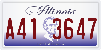 IL license plate A413647
