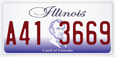 IL license plate A413669