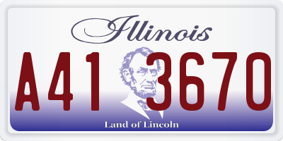 IL license plate A413670