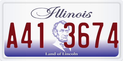 IL license plate A413674