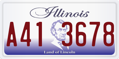 IL license plate A413678