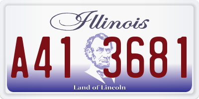 IL license plate A413681