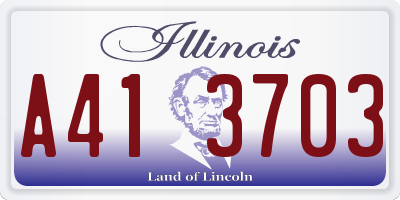 IL license plate A413703