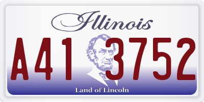 IL license plate A413752