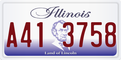 IL license plate A413758